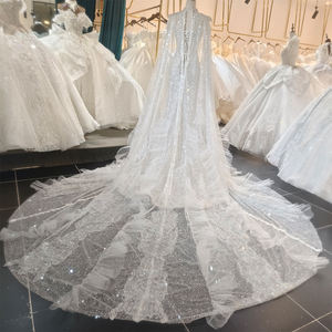 ชุดแต่งงานหรูหรา Jancember ML018 พร้อมผ้าคลุม ชุดเจ้าสาวประดับเลื่อมทรงเมอร์เมด ชุดเดรสสำหรับงานแต่งงาน - Product Image 2