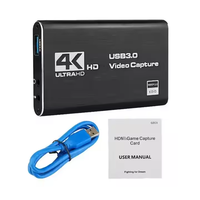 Adaptador de Tarjeta de Captura de Audio y Video USB 3.0 de Aleación de Aluminio 4K Compatible con Windows, Mac, Linux, Android, Xbox 1080p