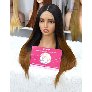 Styles chauds vietnamien Remy os cheveux raides fermeture perruques # D1 couleur 16 pouces os cheveux raides perruques - Product Image 2