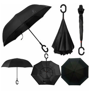 Ombrello da Viaggio Pieghevole a Tre Sezioni in Nylon Leggero a Doppio Rinforzo dal Design Moderno - Product Image 3