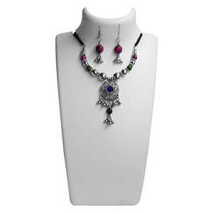 Jeweljunk 1110959 Navratri Special Multicolour Beads Necklace <b>Set</b> 24k <b>Gold</b> Plated for Bridal or Fine Jewelry Use" - Product Image 1