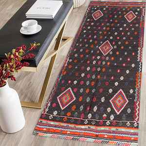 Tapis imprimé à motifs vintage : épais, bohème, décor kilim turc, avec poils doux - Product Image 3