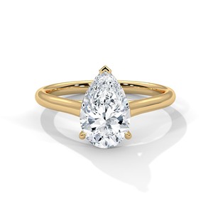 2.0ct Pear Cut Moissanite <b>Solitaire</b> <b>Ring</b> 925 Sterling <b>Silver</b> Classic Engagement Band - Product Image 1