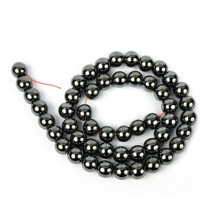 Perles rondes en hématite naturelle de 8 mm, 45-50 pièces pour la fabrication de bijoux, la mise à la terre et la concentration - Product Image 1