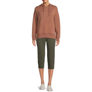 Sweats à capuche pour femmes personnalisés de haute qualité Nouveau design élégant avec col à capuche de couleur unie pour le placement du logo avant en hiver - Product Image 4