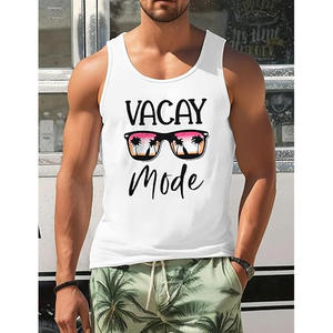 Débardeur sur mesure pour hommes Débardeur à dos de gymnastique en polyester avec logo personnalisé pour entraînement Débardeur à bretelles pour hommes - Product Image 3