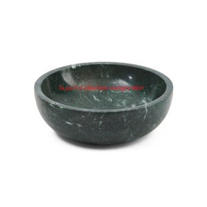 Bol de service en marbre vert foncé naturel poli à la main Bol à fruits de luxe en pierre verte Aurora pour la décoration intérieure et la pièce maîtresse de cuisine - Product Image 6