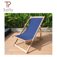 Chaise de plage en bois traditionnelle Thinphu - Cadre en aluminium léger, pliable et durable, portable pour la salle de sport, les parcs, les hôtels, les villas