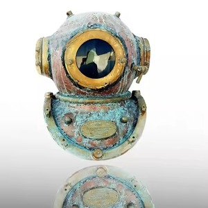 Escultura de Casco de Cobre Antiguo, Estilo Vintage, Pieza de Arte Decorativa para Decoración del Hogar, Exhibición, Adorno Coleccionable - Product Image 1