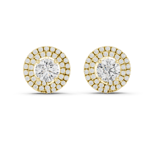 Boucles d'oreilles en diamant CVD cultivé en laboratoire 3,42 CT VVS-VS-EF, or 18 carats, 14 carats, 10 carats et argent 925, option moissanite, rose, jaune, blanc - Product Image 1