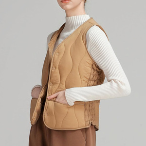 2025 moda mujer invierno a prueba de viento Puffer chaqueta sin mangas Slim Puffer chaleco para mujer - Product Image 5