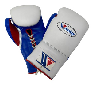 Gants de boxe de compétition haut de gamme à lacets en cuir de vachette véritable pour entraînement professionnel, usage adulte, personnalisables OEM 8 oz - Product Image 1