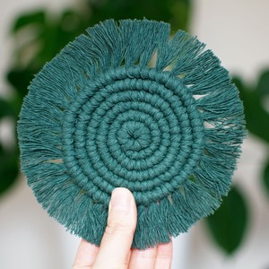 Meilleures ventes Sous-verres en macramé de qualité supérieure style bohème Tasses à thé et tasses à café Tasses en bois au prix de gros de l'Inde - Product Image 3