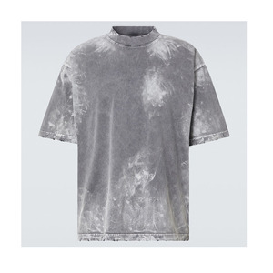 T-shirt surdimensionné délavé à l'acide vintage 250 GSM coton lourd 100% Jersey Logo personnalisé imprimé Streetwear délavé au soleil avec motif solide - Product Image 1