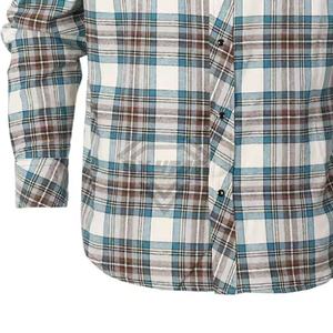 Chemise classique à carreaux en flanelle pour homme Chemises décontractées en coton à manches longues avec boutons et 2 poches poitrine Chemise en flanelle réglable - Product Image 5