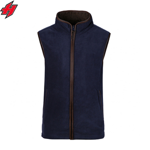 Venta al por mayor de alta calidad logotipo personalizado al aire libre sin mangas deportes de invierno prendas de vestir exteriores Reversible múltiples bolsillos Chaleco de lana para hombres - Product Image 1