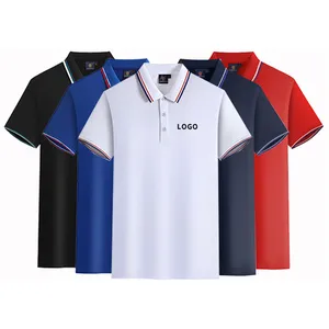 Polo blanco liso de algodón y poliéster a precio de fábrica para hombre, camisetas con cuello de secado rápido, Manga corta para tenis, Golf, personalizadas