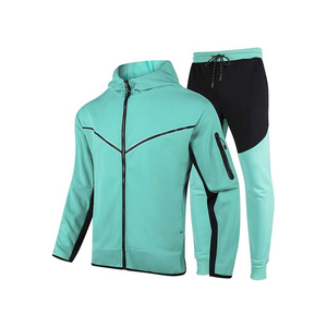 2025 survêtement Polyester pantalon de survêtement ensemble Double fermeture éclair vêtements de sport survêtements pour hommes Logo personnalisé deux pièces ensemble hommes - Product Image 6