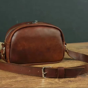 Vintage Leather Mini Handbags Crossbody <b>Shoulder</b> <b>Bags</b> <b>Small</b> sling <b>Bag</b> With Cross Body Strap Zipper Open Leather Hand <b>Bags</b> - Product Image 1