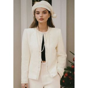 Chaqueta de Tweed Olivia para mujer elegante servicio ODM tejido de lana de alta calidad tejido para Otoño e Invierno - Product Image 1