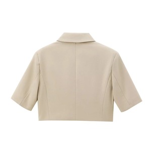 ชุดสูทสั้นเอวสูงสีทึบสำหรับผู้หญิง, สินค้าใหม่ - Product Image 3