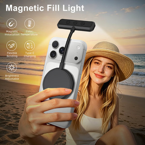 Lampe LED magnétique pour selfie et lecture, luminosité et température de couleur réglables, chargement Type-C - Product Image 1