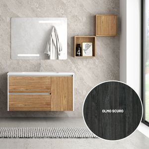 Luis Nordikflat unità Base lavabo Color olmo scuro con due cassetti e dimensioni porta laterale 101x46x55.5h Cm - Product Image 4