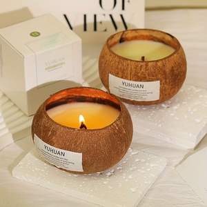 Bougeoir en coquille de noix de coco fait à la main | Bougeoir naturel pour la décoration de la maison et du spa | Option de décoration durable et écologique - Product Image 4