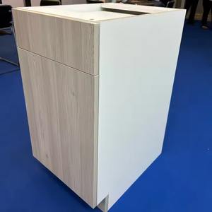 Gabinete de madera inteligente de diseño europeo moderno con acabado de laca mate de chapa de madera Juego completo de gabinetes de cocina - Product Image 1