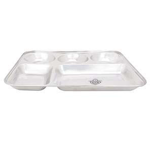 Assiettes rondes en acier inoxydable pour la vente en gros, cloison pour le dîner, restaurant à domicile, assiettes cloisonnées en acier inoxydable - Product Image 3
