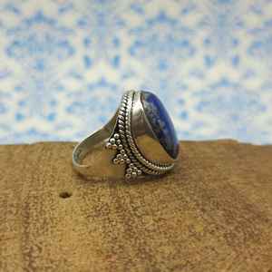 Artisan conçu 925 en argent Sterling bleu Lapis bague lunette réglage pierre précieuse naturelle 14K métal pureté parfait cadeau de mariage pour - Product Image 4