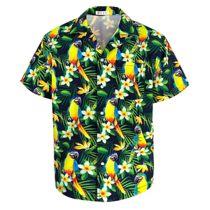 Buena calidad y precio barato Ropa de playa para hombres Camisas florales Vacaciones de verano Camisa de playa informal Camisas de sublimación personalizadas - Product Image 1