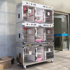 Équipement vétérinaire OSCAT EC-6L, cage pour chat à 3 niveaux, 9 portes, en acier inoxydable 304, système d'évacuation, équipement médical pour animaux de compagnie - Product Image 2