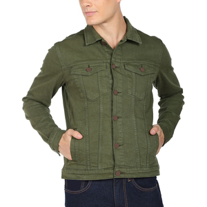 Chaqueta de Mezclilla Elástica Transpirable de Alta Calidad con Efecto Desgastado, Teñido Liso, Secado Rápido, Ropa Urbana de Invierno para Hombre, Personalizable con Logotipo OEM - Product Image 1