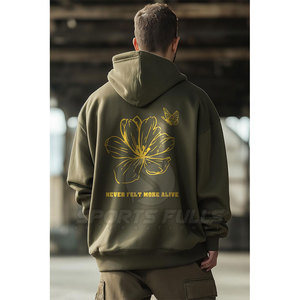 เสื้อฮู้ดปักลายไซส์ใหญ่สำหรับผู้ชาย, เสื้อฟลีซผ้าขนแกะดีไซน์ทันสมัยเรียบง่ายเสื้อผ้าลำลองแนวสตรีท - Product Image 3