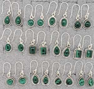 Vente en gros de bagues en pierres précieuses en argent sterling 925 bijoux fins avec perle de malachite naturelle pour les mariages, les fiançailles et les fêtes - Product Image 2