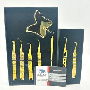 LLT-10035 en forme de couronne en acier inoxydable pince à épiler queue or Plasma Extension de cils lisse diamant poignée miroir Logo personnalisé pointu - Product Image 6