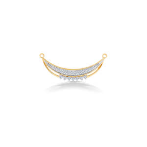 Collar Mangalsutra de Oro Amarillo con Diseño de Luna Creciente y Diamantes para Mujer - Product Image 2