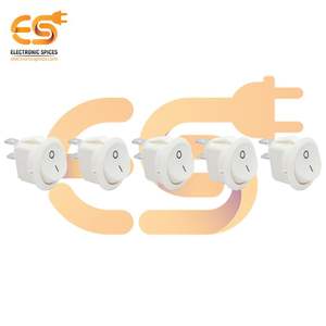 KCD1 T125 6A 250V AC Petit plastique rond blanc couleur 2 broches SPST Interrupteur à bascule - Product Image 5