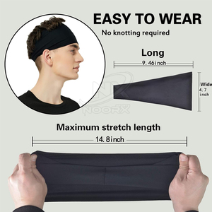 Bandeau pour hommes personnalisé léger en coton et nylon dernier modèle solide pour l'exercice bas prix toutes les tailles - Product Image 5