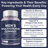 Gummies Vitahealthy avec multivitamines aux saveurs de fruits pour soutenir l'énergie, l'immunité et le bien-être quotidien Gummies multivitaminés pour hommes