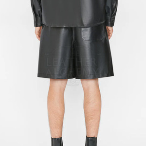 Men Fashion <b>Leather</b> <b>Shorts</b> With Stylish Cut Smooth Surface Durable Build Comfort Focused Design Ideal For Daily Wear - Product Image 3