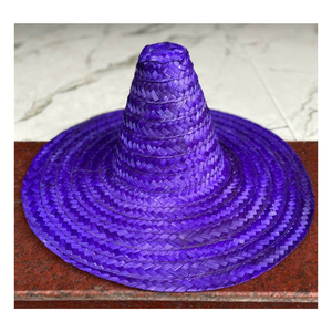 Authentic Mexican Style <b>Wide</b> Brim Straw Hat Perfect for Beach Days, Summer Mexican Beach Sombrero Hat Festivals - Product Image 1