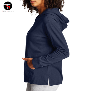 Meilleur pull à capuche en coton pour femmes coupe régulière OEM logo personnalisé pull respirant hiver long design à capuche vente en gros - Product Image 4