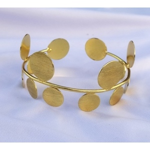 SOUMYA CREATIONS Brazalete de Latón Chapado en Oro, Minimalista, Ajustable, Apilable, Joyería Delicada, Geométrica, Estilo Bohemia - Product Image 1