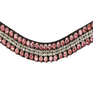 วงม้าหนังอังกฤษสีดำขนาดและลูปปรับได้หินสีชมพูขนาดใหญ่3แถวส่วนบุคคลและโซ่คริสตัลใส - Product Image 6