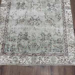 พรมวินเทจ 4.8x7.9 ฟุต สีเทาดำ พรมขนสัตว์โมร็อกโกแบบตุรกี - Product Image 2