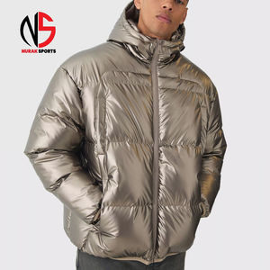 Chaqueta de Invierno Acolchada para Hombre de Alta Calidad, con Capucha y Forro de Peluche, Color Marrón, Personalizable, Resistente al Viento, Impermeable, Cálida, Elegante y Brillante - Product Image 1