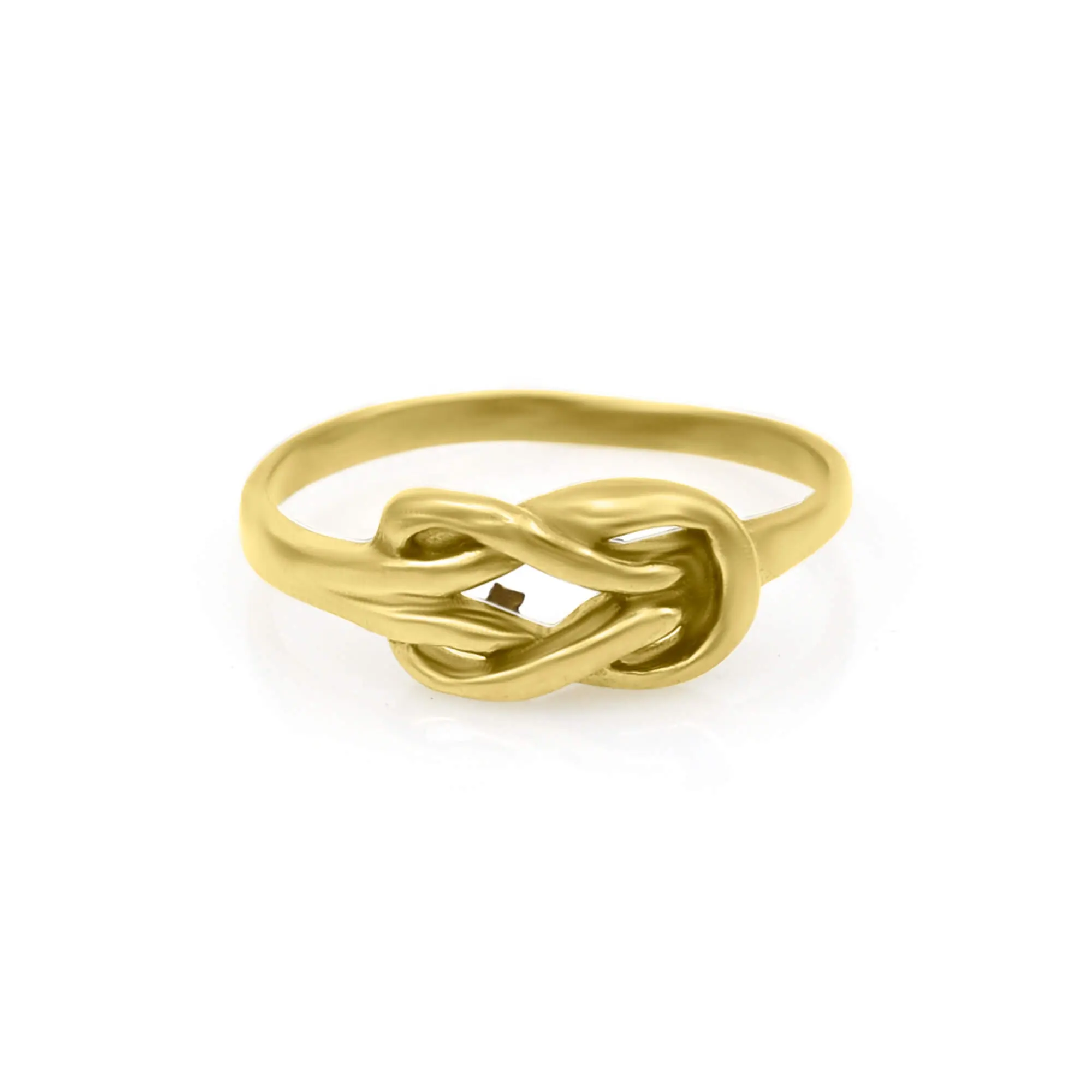 Perhiasan kuningan desain sederhana cincin simpul emas 18k logam dipoles tahan air perhiasan halus pakaian halus cincin minimalis hadiah untuk dia