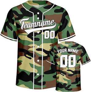 เสื้อเบสบอลแขนสั้นมีกระดุมเสื้อกีฬาเบสบอลโพลีเอสเตอร์ระบายอากาศได้ดี - Product Image 1